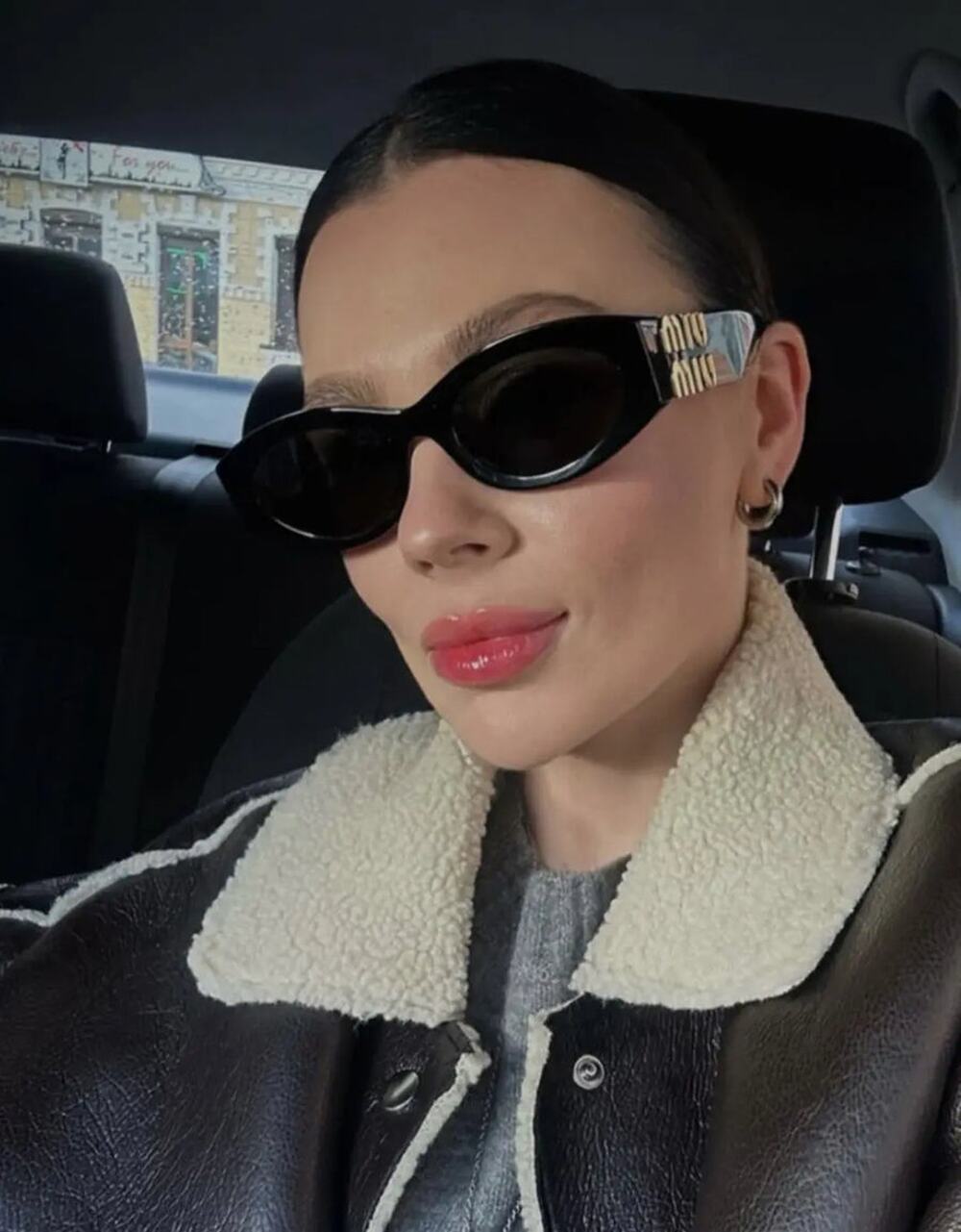 NEW Miu Miu MU11WS Black Oval Thick Rim Sunglasses $548